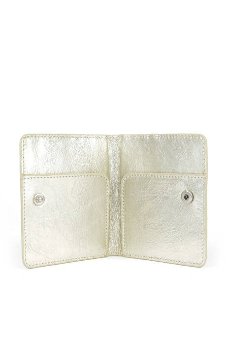 Hakiki Deri Kadın Cüzdan-Kartlık Altın