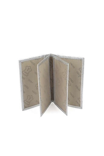 Ziya - Hakiki Deri Kadın Cüzdan-Kartlık Gümüş (1)