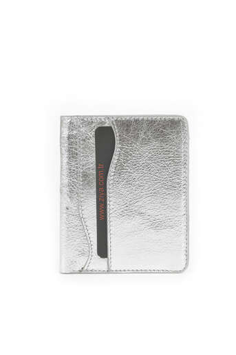 Ziya - Hakiki Deri Kadın Cüzdan-Kartlık Gümüş