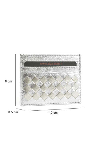Ziya - Hakiki Deri Kadın Cüzdan-Kartlık Gümüş (1)