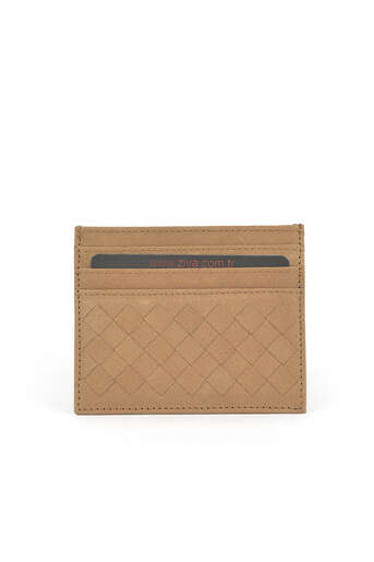 Ziya - Hakiki Deri Kadın Cüzdan-Kartlık Kahverengi