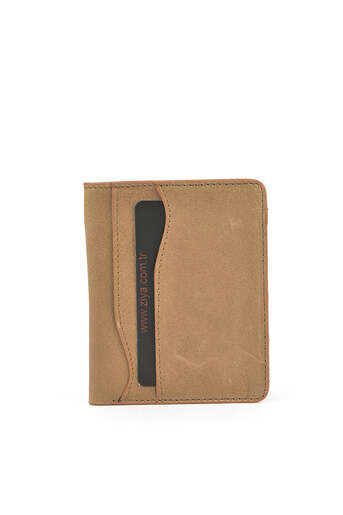 Ziya - Hakiki Deri Kadın Cüzdan-Kartlık Kahverengi