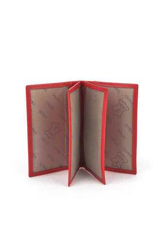 Ziya - Hakiki Deri Kadın Cüzdan-Kartlık Kırmızı (1)