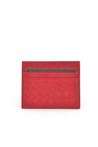 Ziya - Hakiki Deri Kadın Cüzdan-Kartlık Kırmızı