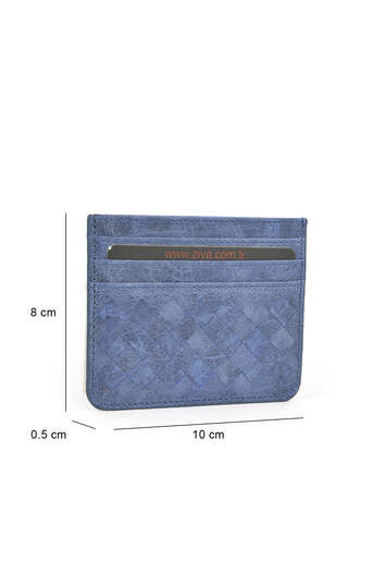 Ziya - Hakiki Deri Kadın Cüzdan-Kartlık Mavi (1)