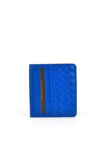 Ziya - Hakiki Deri Kadın Cüzdan-Kartlık Mavi