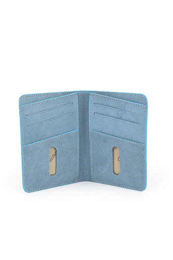 Ziya - Hakiki Deri Kadın Cüzdan-Kartlık Mavi (1)