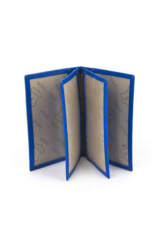 Ziya - Hakiki Deri Kadın Cüzdan-Kartlık Mavi (1)