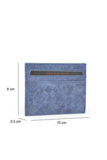 Ziya - Hakiki Deri Kadın Cüzdan-Kartlık Mavi (1)