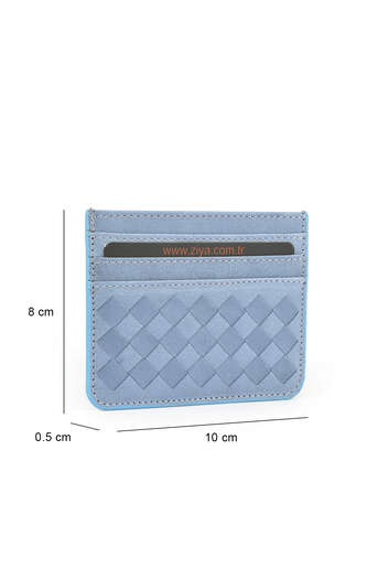 Ziya - Hakiki Deri Kadın Cüzdan-Kartlık Mavi (1)