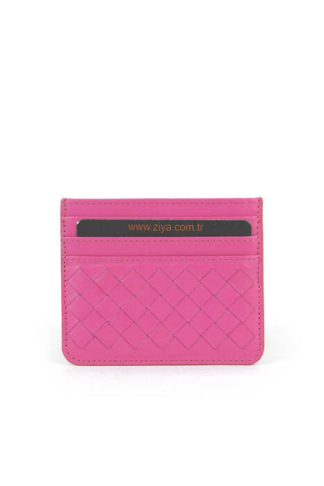 Hakiki Deri Kadın Cüzdan-Kartlık Pembe