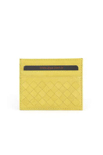 Ziya - Hakiki Deri Kadın Cüzdan-Kartlık Sarı