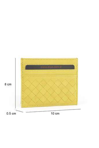 Ziya - Hakiki Deri Kadın Cüzdan-Kartlık Sarı (1)