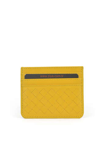 Ziya - Hakiki Deri Kadın Cüzdan-Kartlık Sarı