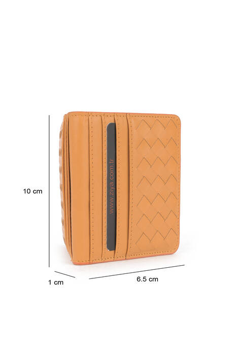 Hakiki Deri Kadın Cüzdan-Kartlık Turuncu