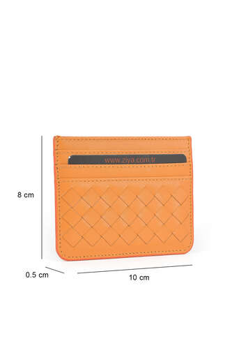 Ziya - Hakiki Deri Kadın Cüzdan-Kartlık Turuncu (1)