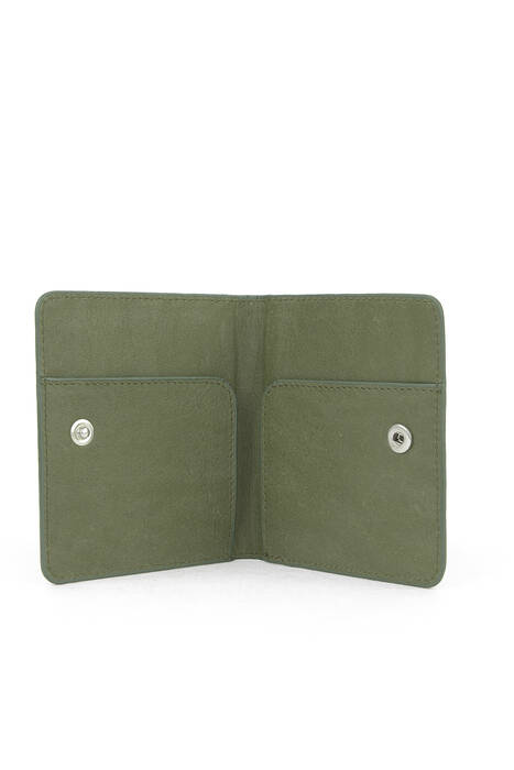 Hakiki Deri Kadın Cüzdan-Kartlık Yeşil