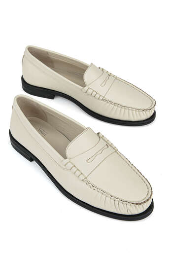 Ziya - Hakiki Deri Kadın Günlük Ayakkabı Bej (1)