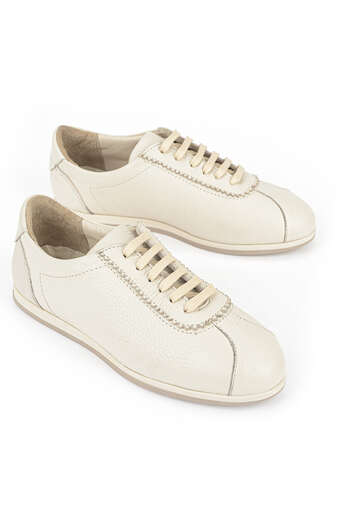 Ziya - Hakiki Deri Kadın Günlük Ayakkabı Bej (1)