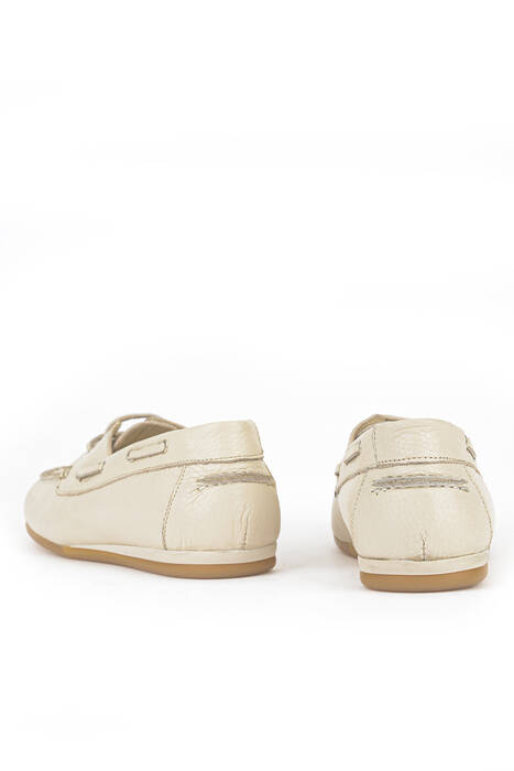 Hakiki Deri Kadın Günlük Ayakkabı Bej