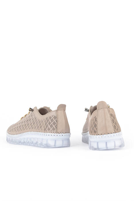 Hakiki Deri Kadın Günlük Ayakkabı Bej