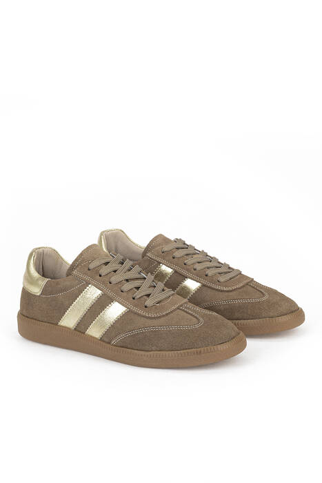 Hakiki Deri Kadın Günlük Ayakkabı Bej