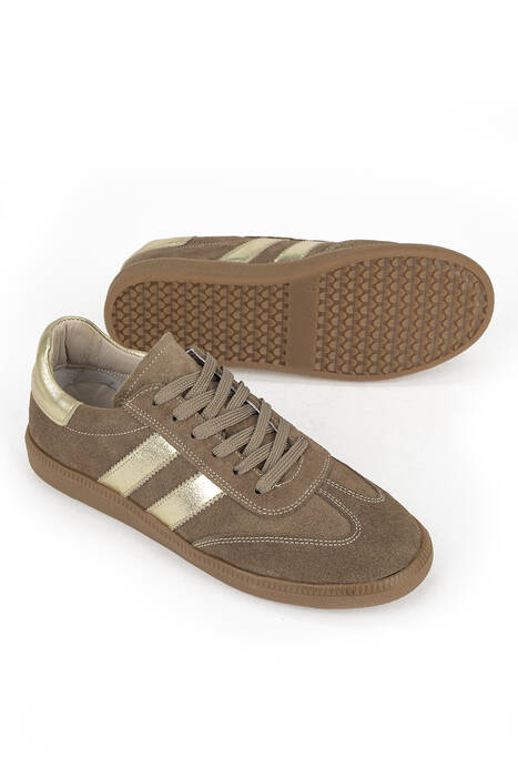 Hakiki Deri Kadın Günlük Ayakkabı Bej