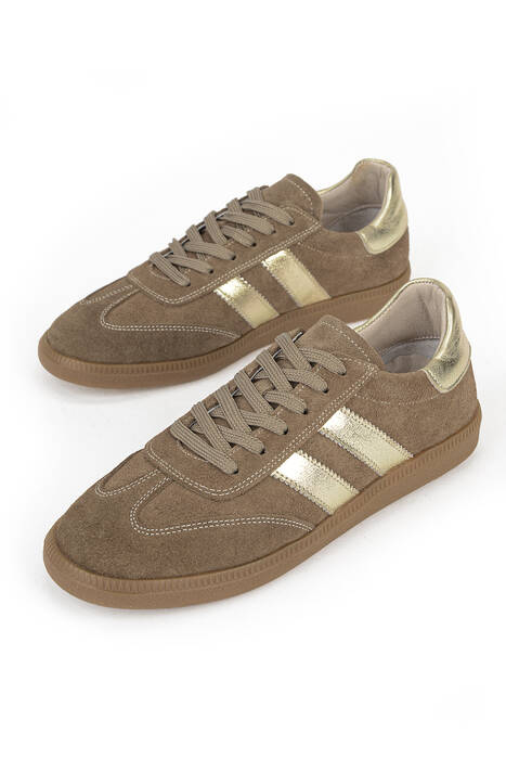 Hakiki Deri Kadın Günlük Ayakkabı Bej