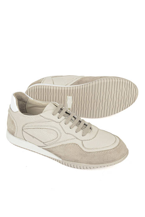 Hakiki Deri Kadın Günlük Ayakkabı Bej