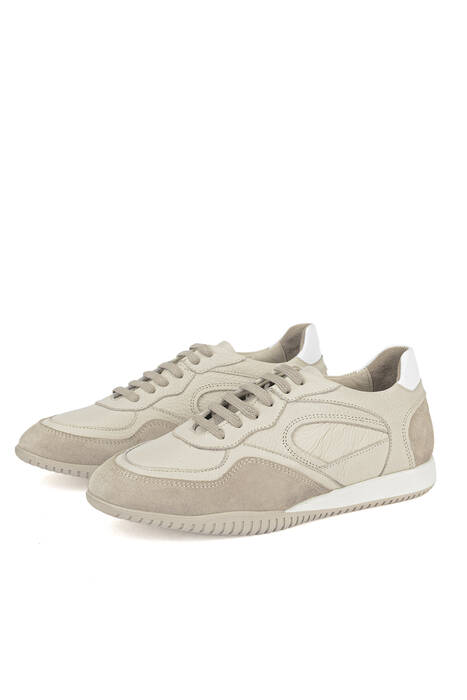 Hakiki Deri Kadın Günlük Ayakkabı Bej