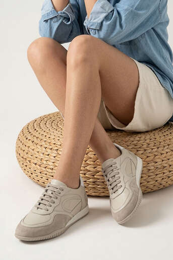 Ziya - Hakiki Deri Kadın Günlük Ayakkabı Bej