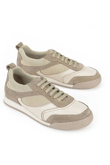 Hakiki Deri Kadın Günlük Ayakkabı Bej