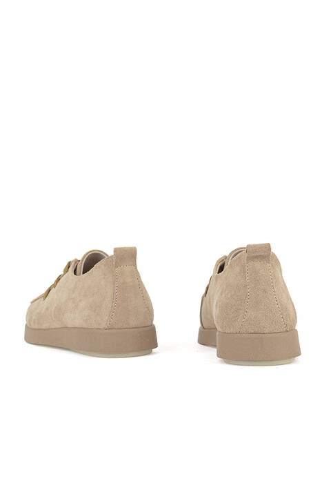 Hakiki Deri Kadın Günlük Ayakkabı Bej