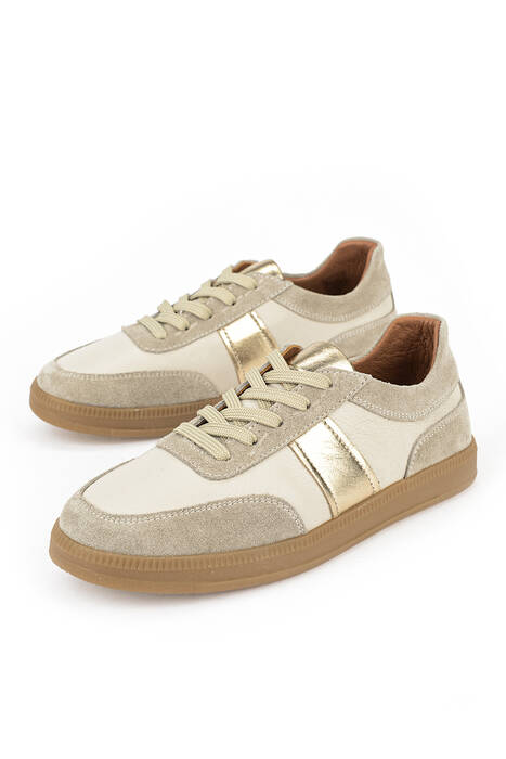 Hakiki Deri Kadın Günlük Ayakkabı Bej