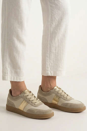 Ziya - Beige Genuine Leather Women's Casual Shoes