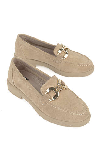 Ziya - Hakiki Deri Kadın Günlük Ayakkabı Bej (1)