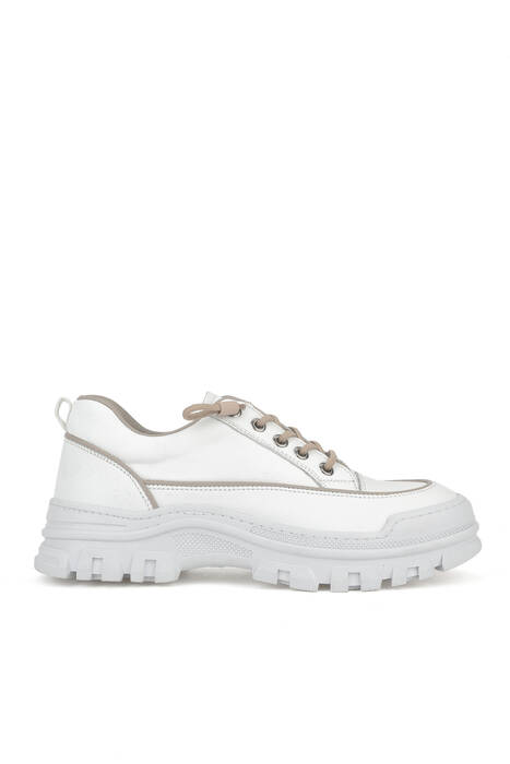 Hakiki Deri Kadın Günlük Ayakkabı Beyaz