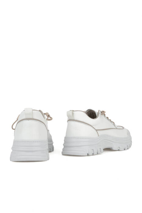 Hakiki Deri Kadın Günlük Ayakkabı Beyaz