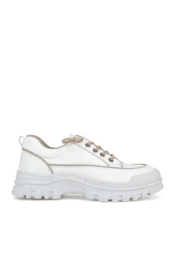 Ziya - White Genuine Leather Women's Casual Shoes