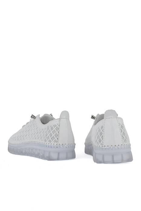 Hakiki Deri Kadın Günlük Ayakkabı Beyaz