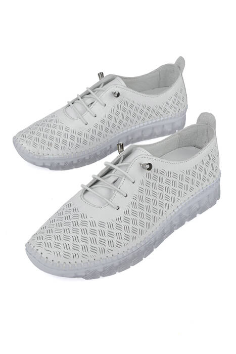 Hakiki Deri Kadın Günlük Ayakkabı Beyaz