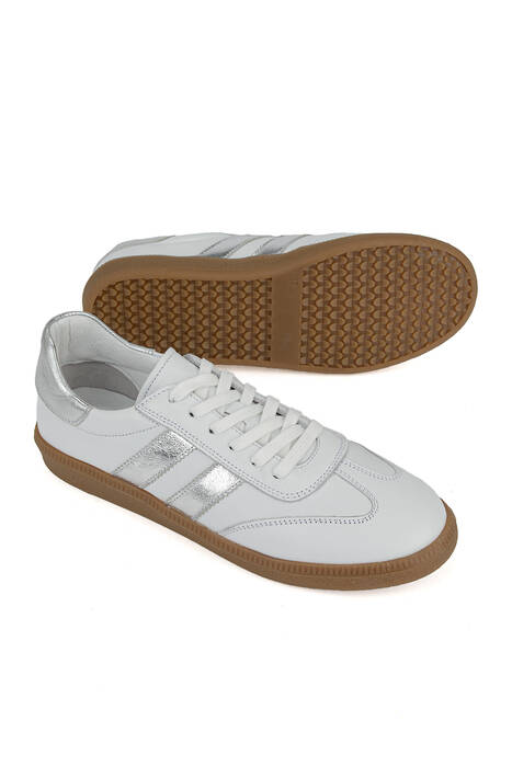 Hakiki Deri Kadın Günlük Ayakkabı Beyaz