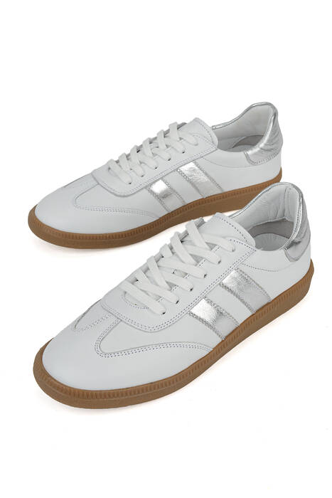 Hakiki Deri Kadın Günlük Ayakkabı Beyaz