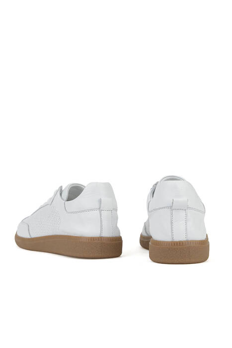 Hakiki Deri Kadın Günlük Ayakkabı Beyaz