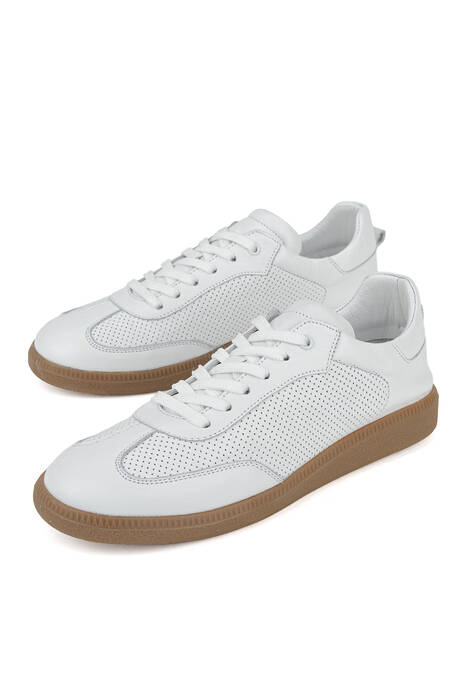 Hakiki Deri Kadın Günlük Ayakkabı Beyaz