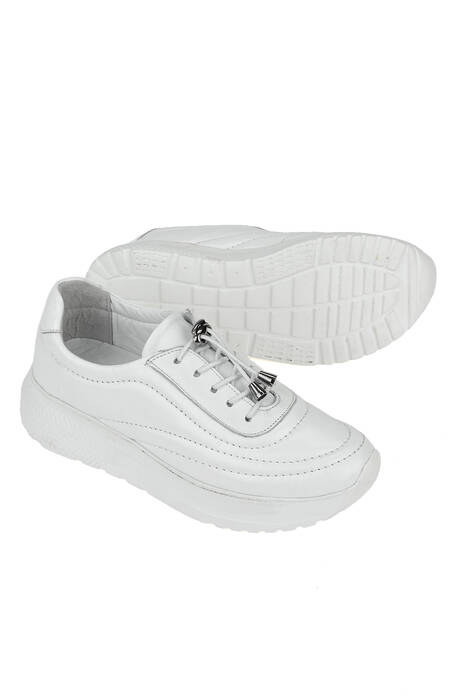 Hakiki Deri Kadın Günlük Ayakkabı Beyaz