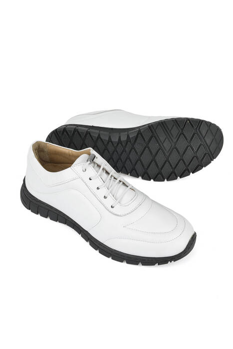 Hakiki Deri Kadın Günlük Ayakkabı Beyaz