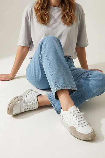 Ziya - Hakiki Deri Kadın Günlük Ayakkabı Beyaz