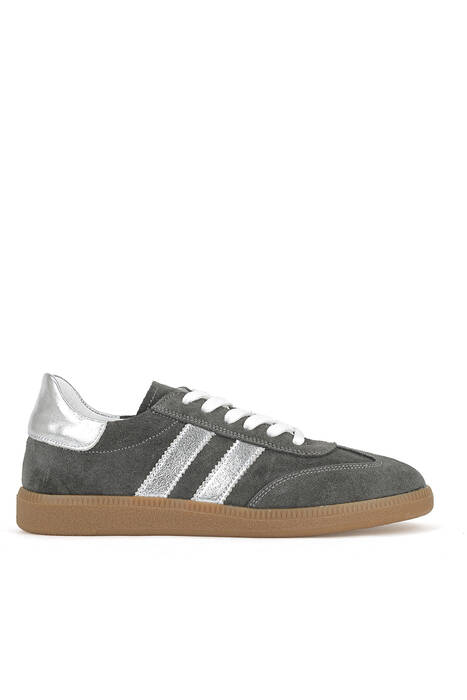 Hakiki Deri Kadın Günlük Ayakkabı Gri