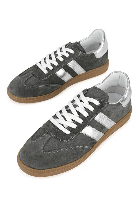 Hakiki Deri Kadın Günlük Ayakkabı Gri